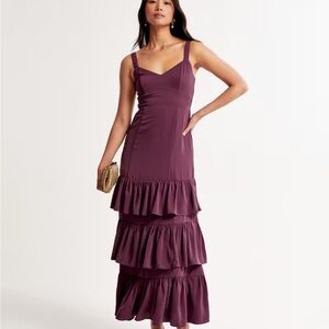 Abercrombie & Fitch Plum Tiered Maxi Dress